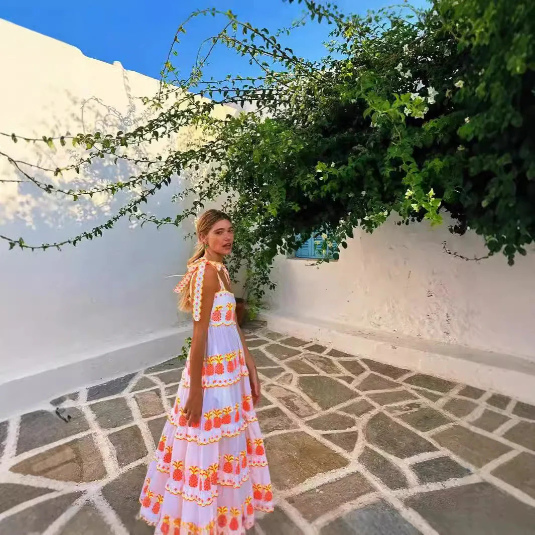 Shaira | Langes besticktes Bohemian Kleid - Image 2