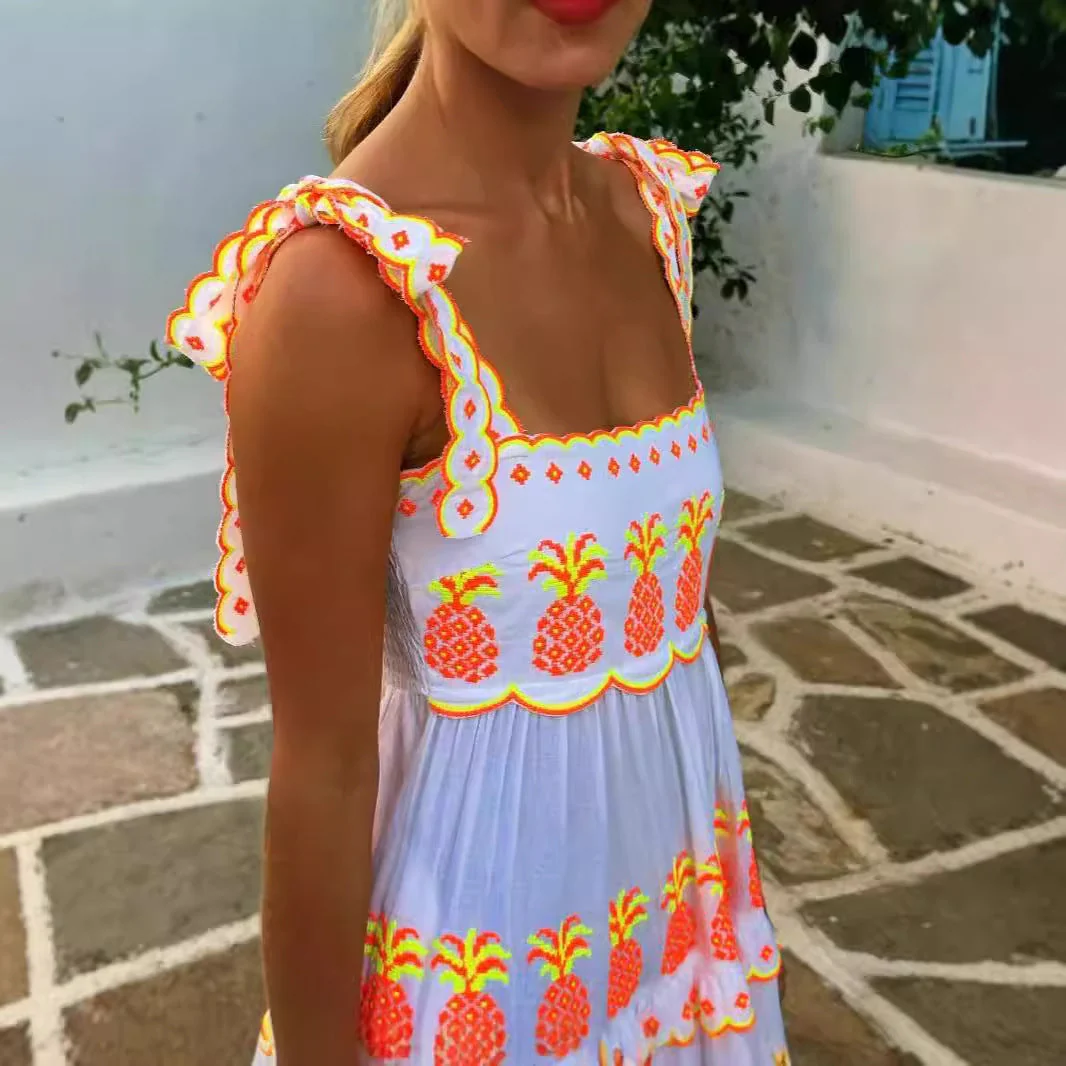Shaira | Langes besticktes Bohemian Kleid - Image 3