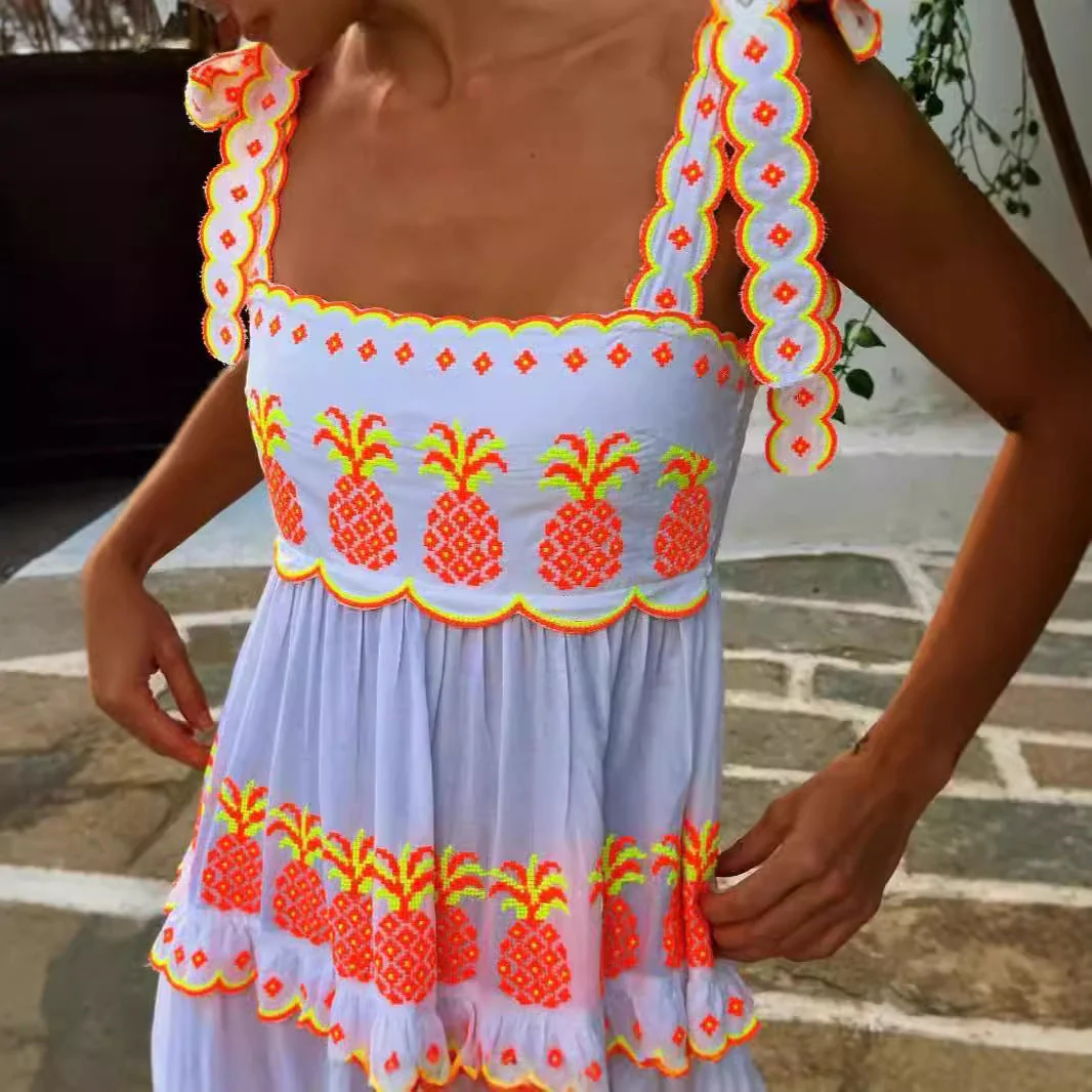 Shaira | Langes besticktes Bohemian Kleid - Image 4