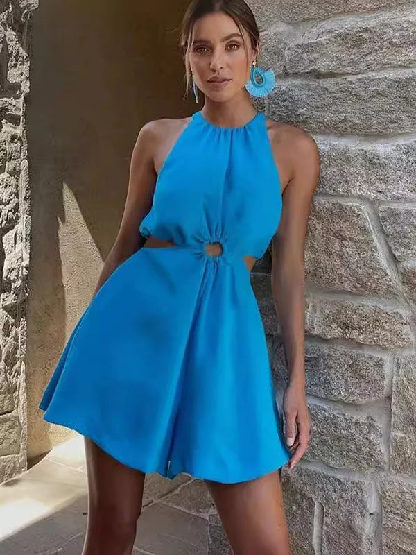Sharon- Damen trendiges Mini Kleid mit schickem Halterdesign - Image 5
