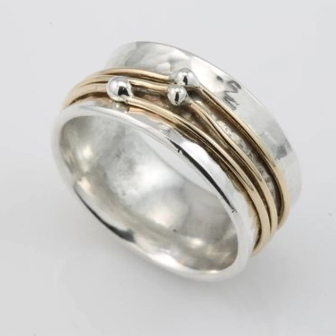 Shine - Vintage Goldschicht Silberring - Image 2