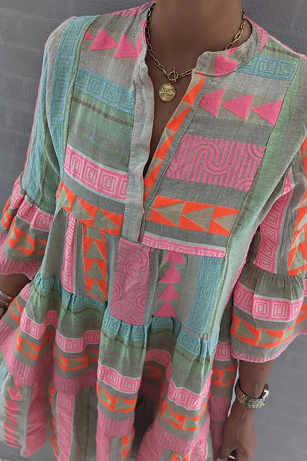 Sienna | Bohemian Geometric Tiered Dress - Image 3