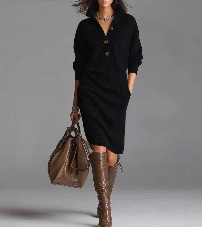 Sienna – Elegantes Damen Strickkleid in Midi-Länge - Image 2