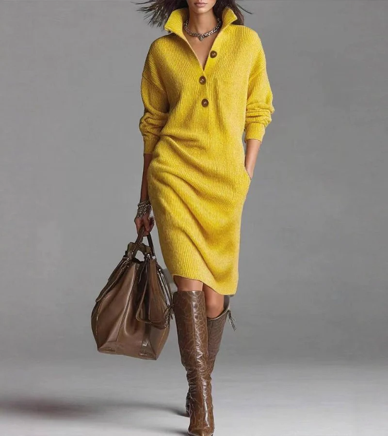 Sienna – Elegantes Damen Strickkleid in Midi-Länge - Image 4