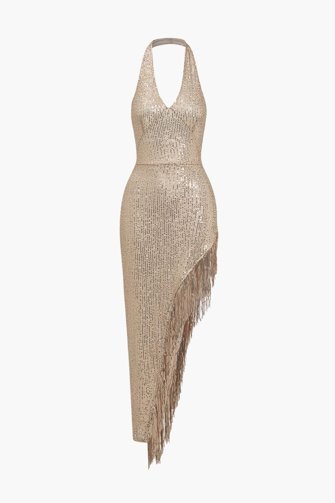 Sienna | Funkelndes Pailletten-Fransen-Kleid mit Neckholder – Glamour & Eleganz für besondere Nächte - Image 9
