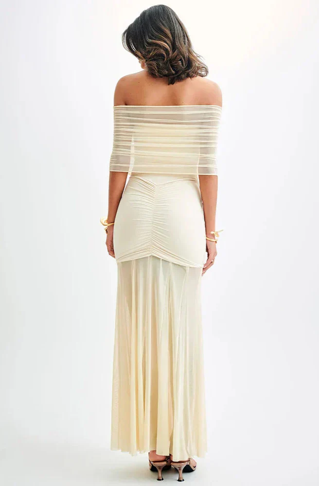 Sienna | Langes Tüllkleid mit Schulterfreiem Ausschnitt - Image 5
