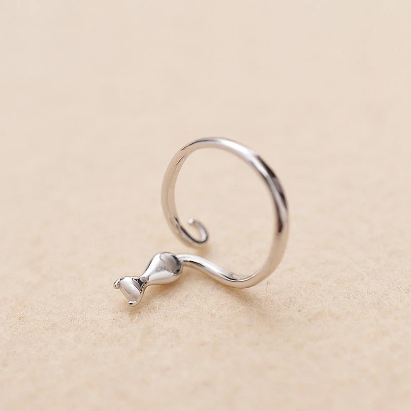 Silberner Kater in Boots Ring - Image 4