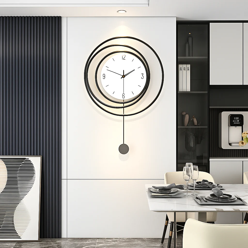 SilentGlow – Minimalistische runde Wanduhr mit deutlichen Ziffern und leisem Uhrwerk - Image 2
