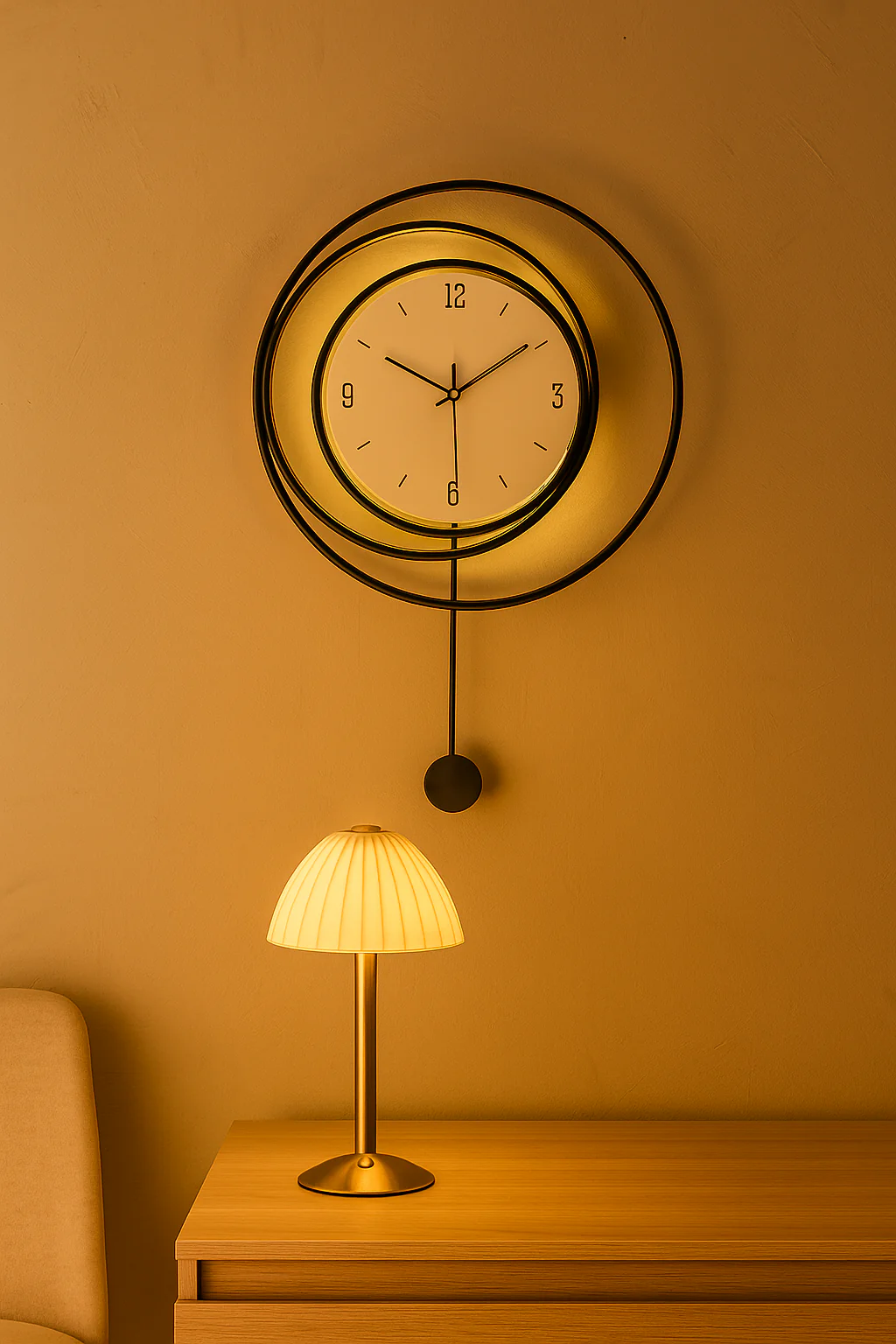 SilentGlow – Minimalistische runde Wanduhr mit deutlichen Ziffern und leisem Uhrwerk - Image 3