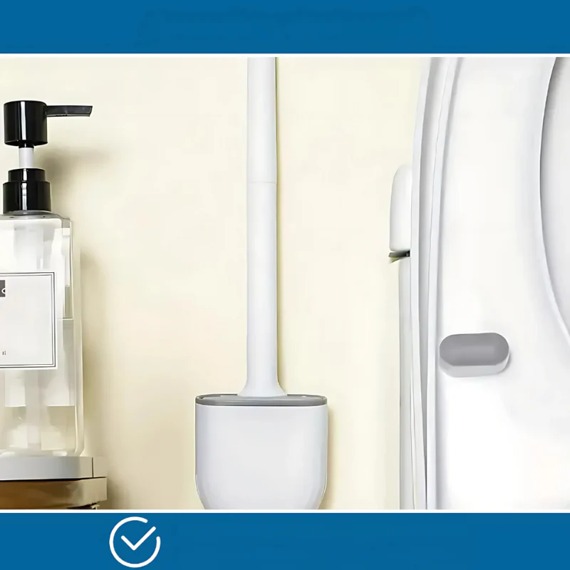 Silikon-Toilettenbürste mit Wandhalterung – Hygienische Toilettenbürste für müheloses Reinigen und schnelles Trocknen - Image 2