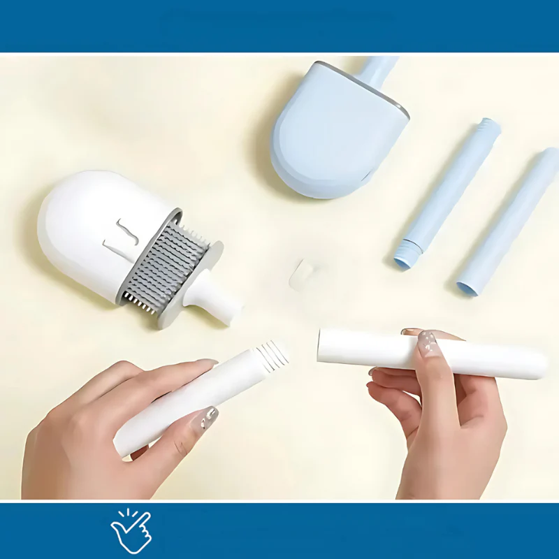 Silikon-Toilettenbürste mit Wandhalterung – Hygienische Toilettenbürste für müheloses Reinigen und schnelles Trocknen - Image 3