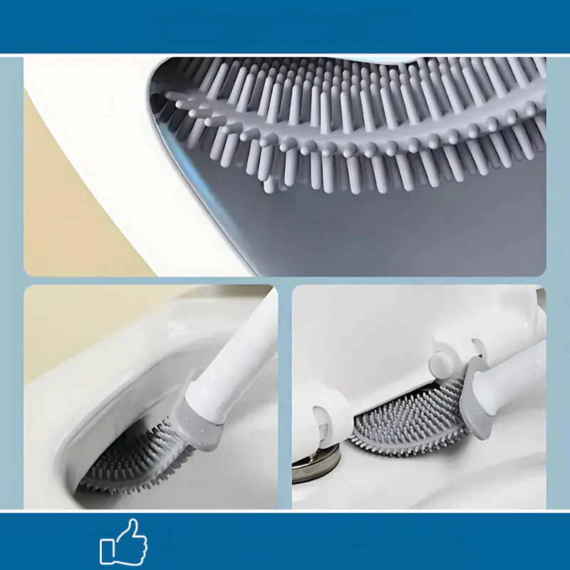 Silikon-Toilettenbürste mit Wandhalterung – Hygienische Toilettenbürste für müheloses Reinigen und schnelles Trocknen - Image 4
