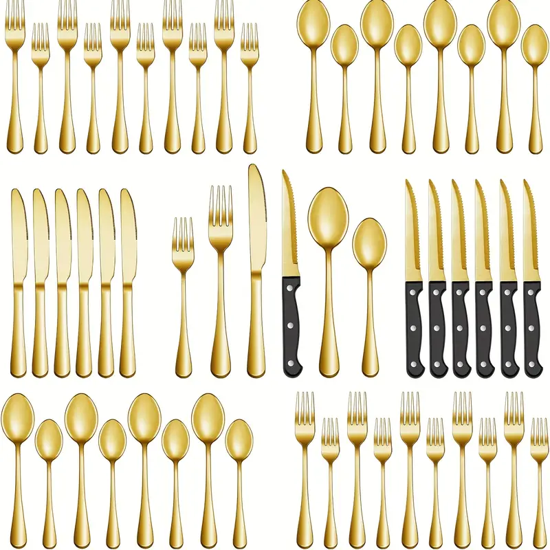 Silvaris | 48-teilige spülmaschinenfeste Besteckkollektion – Moderne Kontrastmuster - Image 3