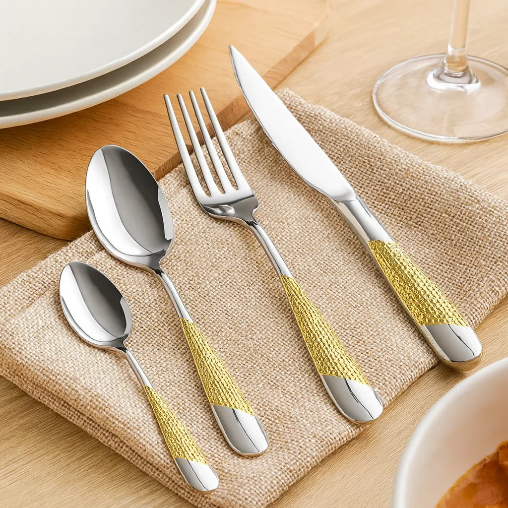 Silverora | Edelstahl-Besteckset mit gehämmerten Griffen - Image 3