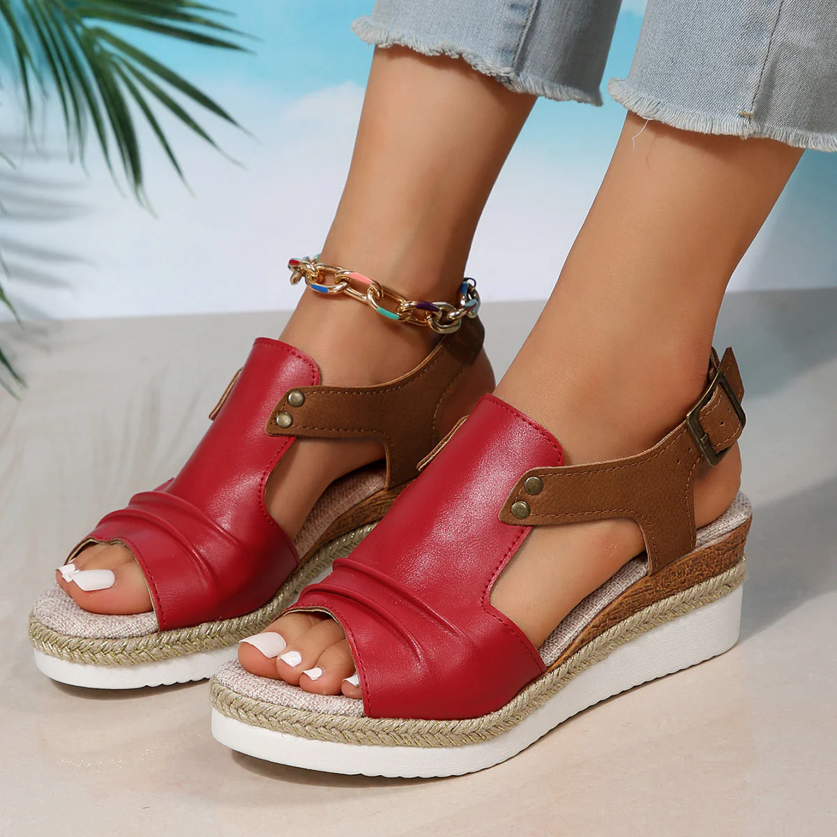 Simone - Komfortable Damen Sandalen mit Keilabsatz - Image 7