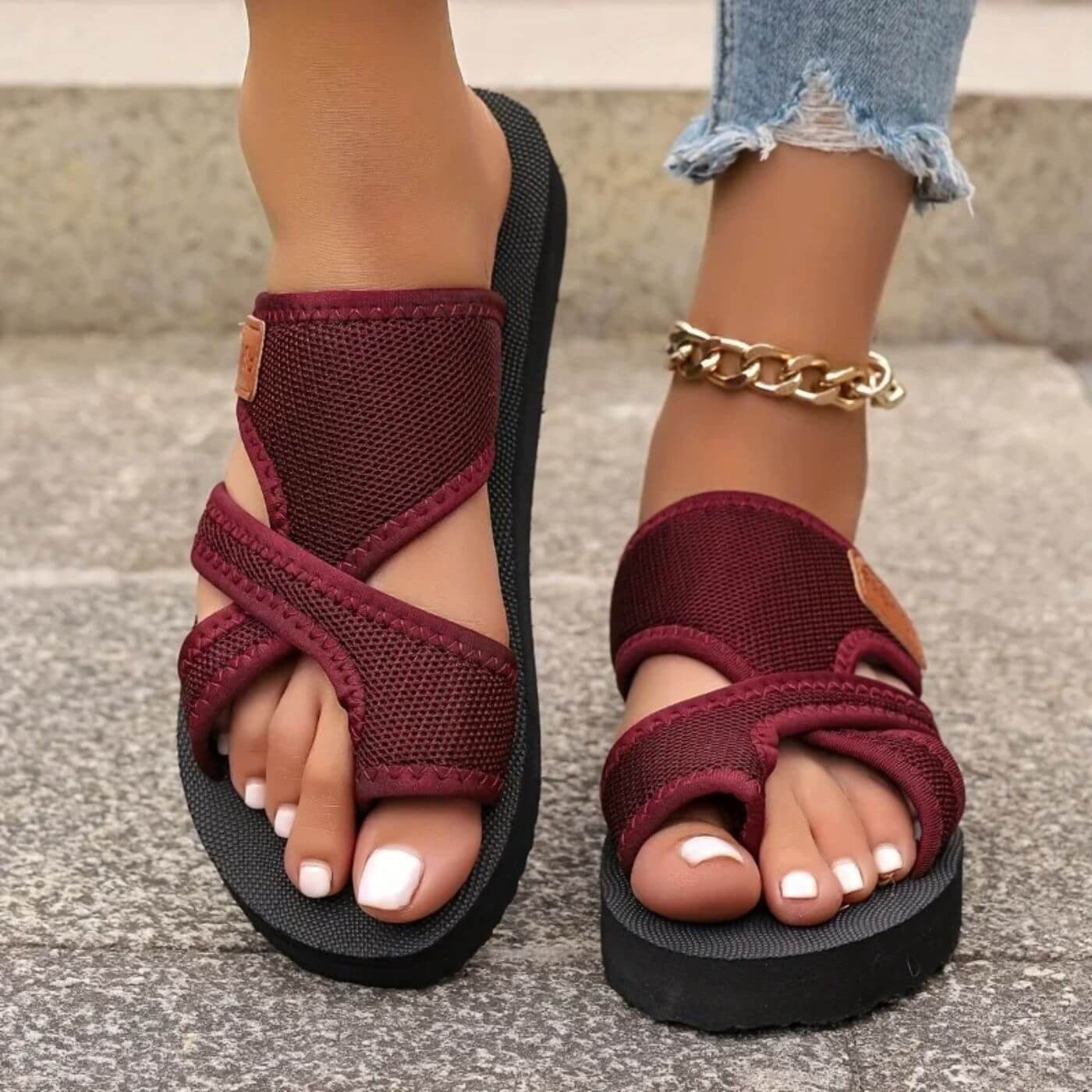 Sina – Zehenriemen Mesh-Sommersandalen - Image 5