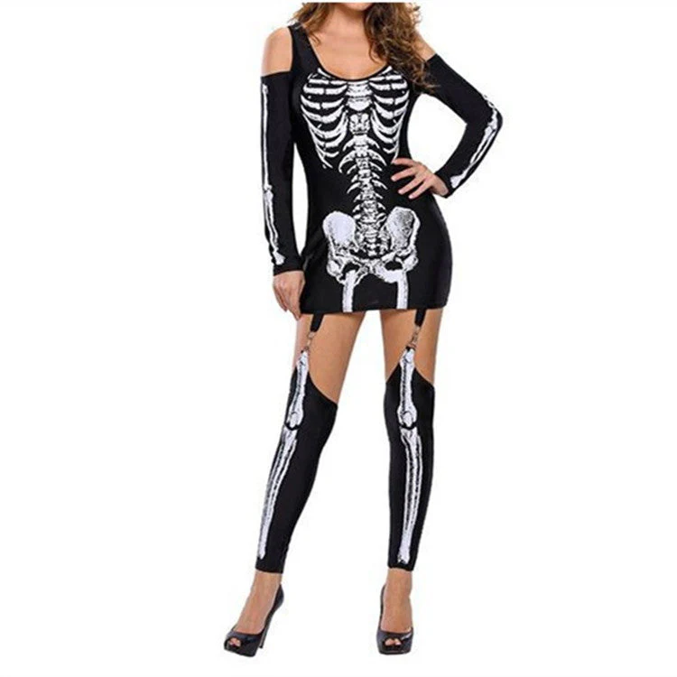 Skelett Druck Halloween Kostum - Image 2