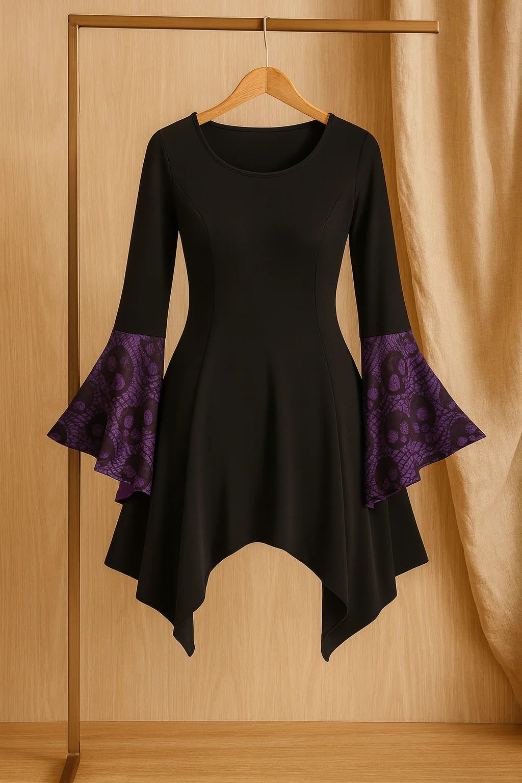SkullLace Gothic Bluse – Damenbluse mit Totenkopf-Print & Taillenschnürung - Image 3