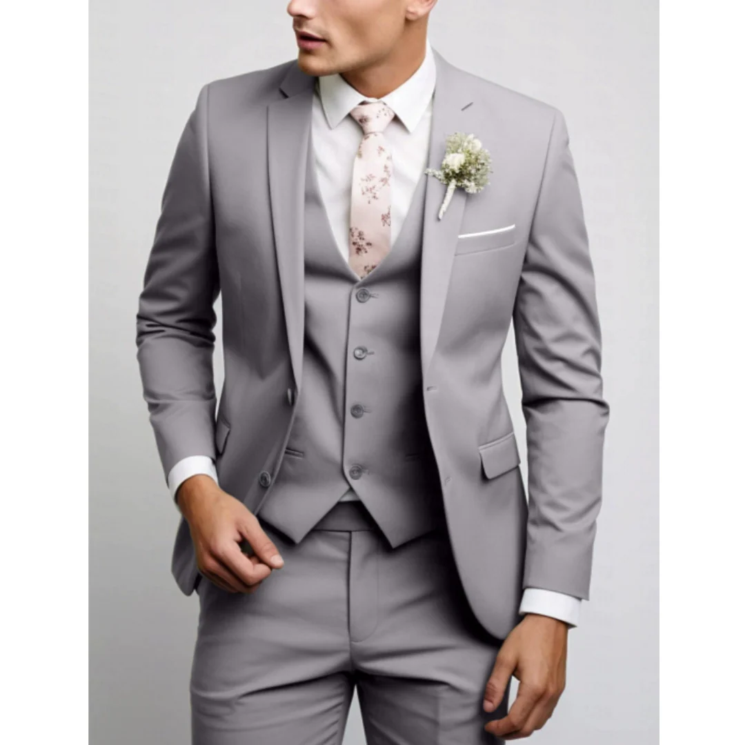 Slim Fit 3-Teiliger Hochzeitsgast Anzug für Herren | Formell - Image 5