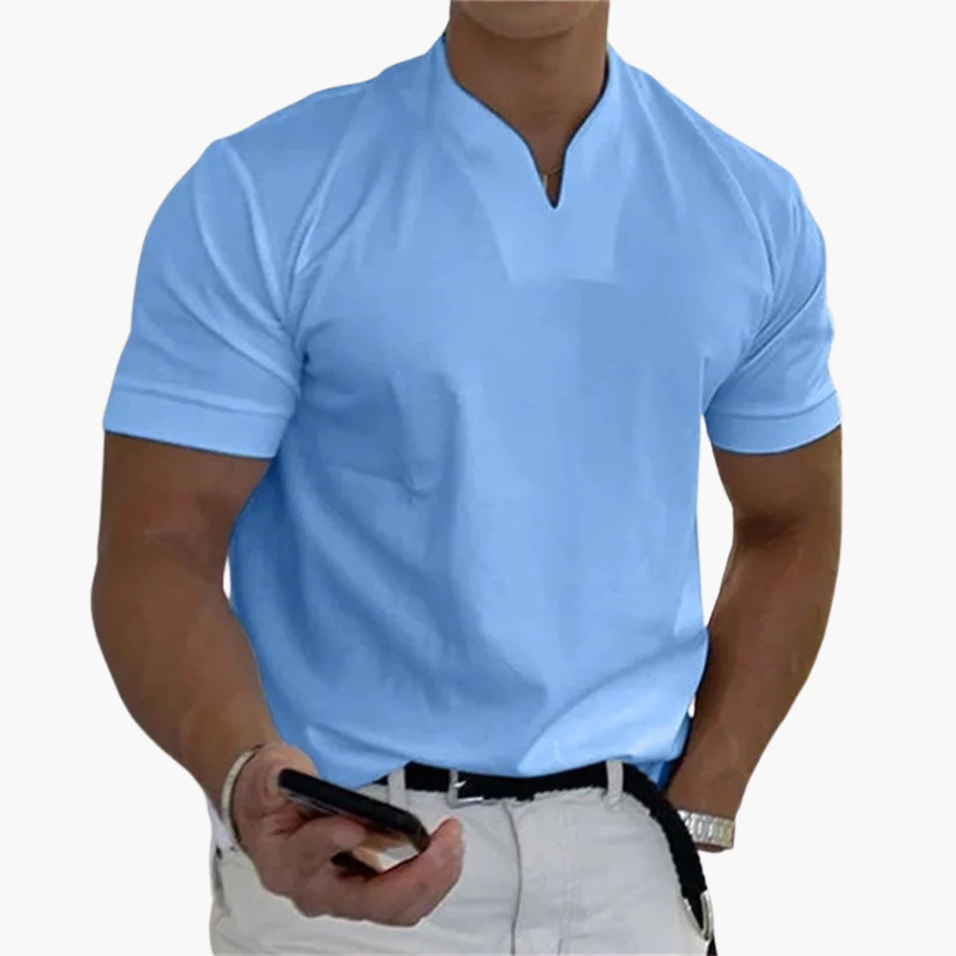 Slim Fit Shirt für Herren – Kurzarm mit V-Ausschnitt Style - Image 4