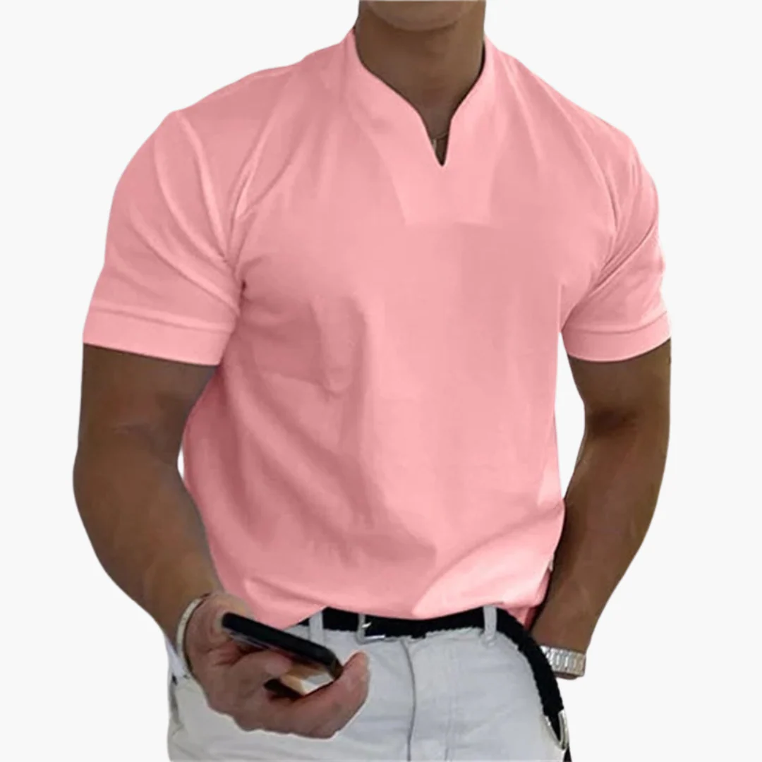 Slim Fit Shirt für Herren – Kurzarm mit V-Ausschnitt Style - Image 5
