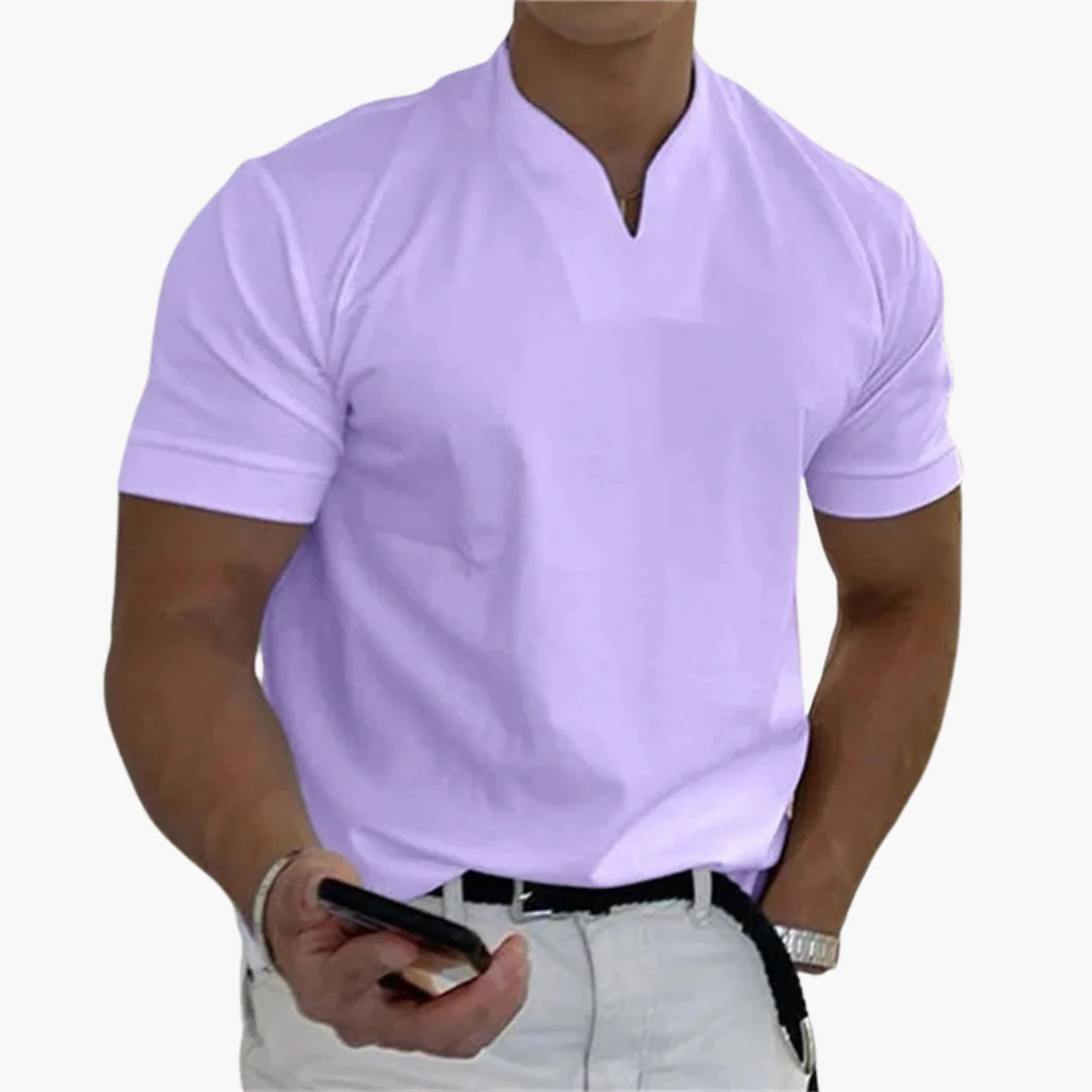 Slim Fit Shirt für Herren – Kurzarm mit V-Ausschnitt Style - Image 7