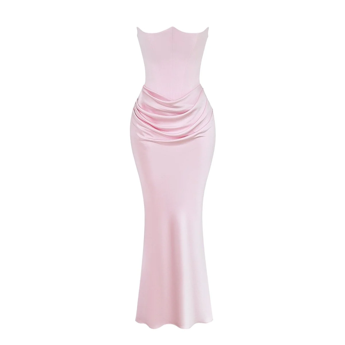 Sabrina | Damen Trägerloses Korsett Maxikleid Satin – Satin Korsett Maxi 2026 - Image 28