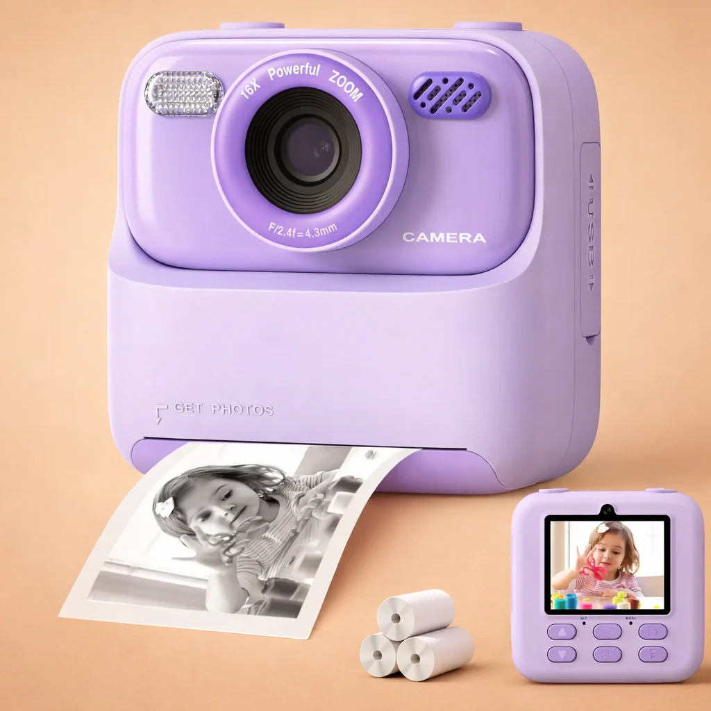 SnapJoy | Bunte Sofortbildkamera für Kinder mit HD-Selfie-Funktion