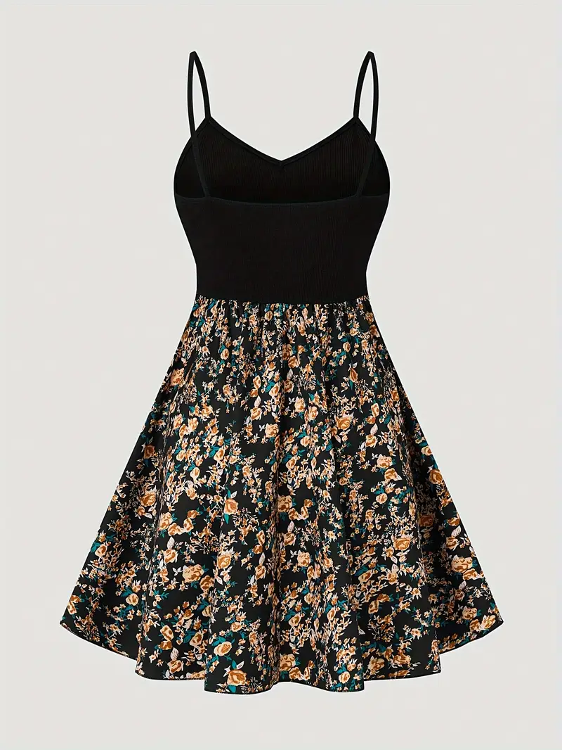 Sofee – A-Linien-Minikleid mit Blumenmuster und Spaghettiträgern - Image 3