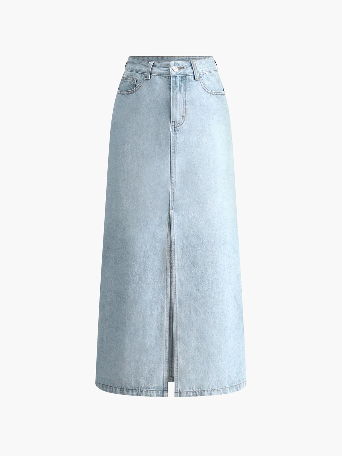 Sofia | Damen Midirock aus Denim mit Frontschlitz - Image 4