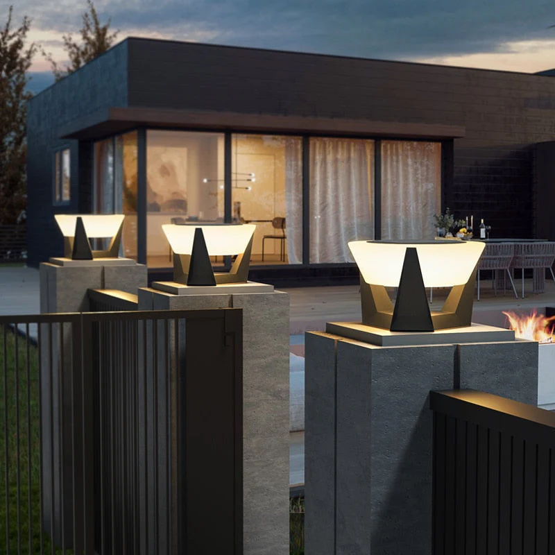 Solarbetriebene LED-Außenlampe mit geometrischem Design - Image 5