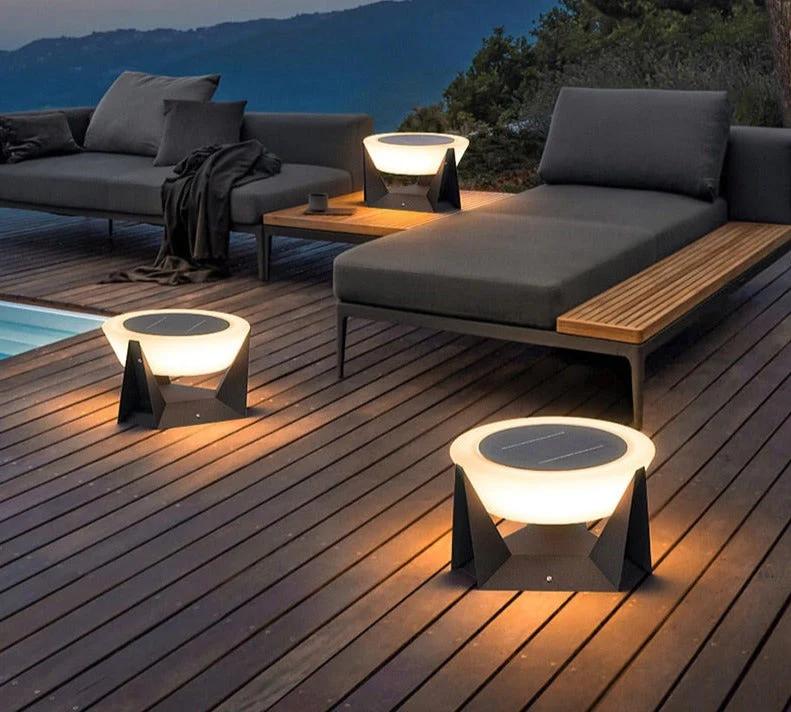 Solarbetriebene LED-Außenlampe mit geometrischem Design - Image 9