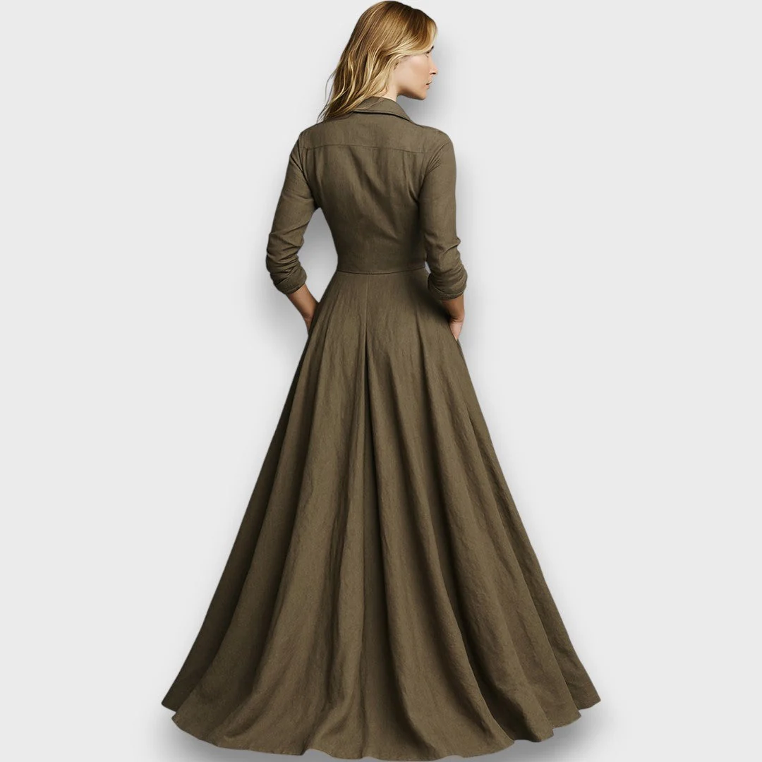 Solenne – Vintage-Maxikleid aus Baumwolle und Leinen - Image 5