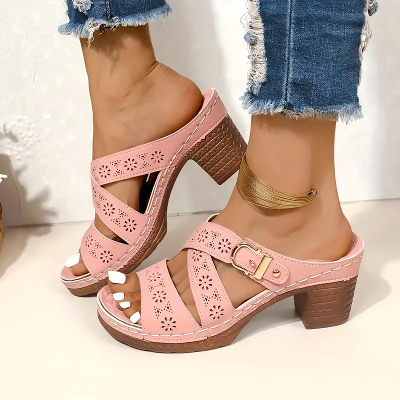 Solienne – Stilvolle Slip-On-Sandalen mit Cut-Out und Blockabsatz - Image 9
