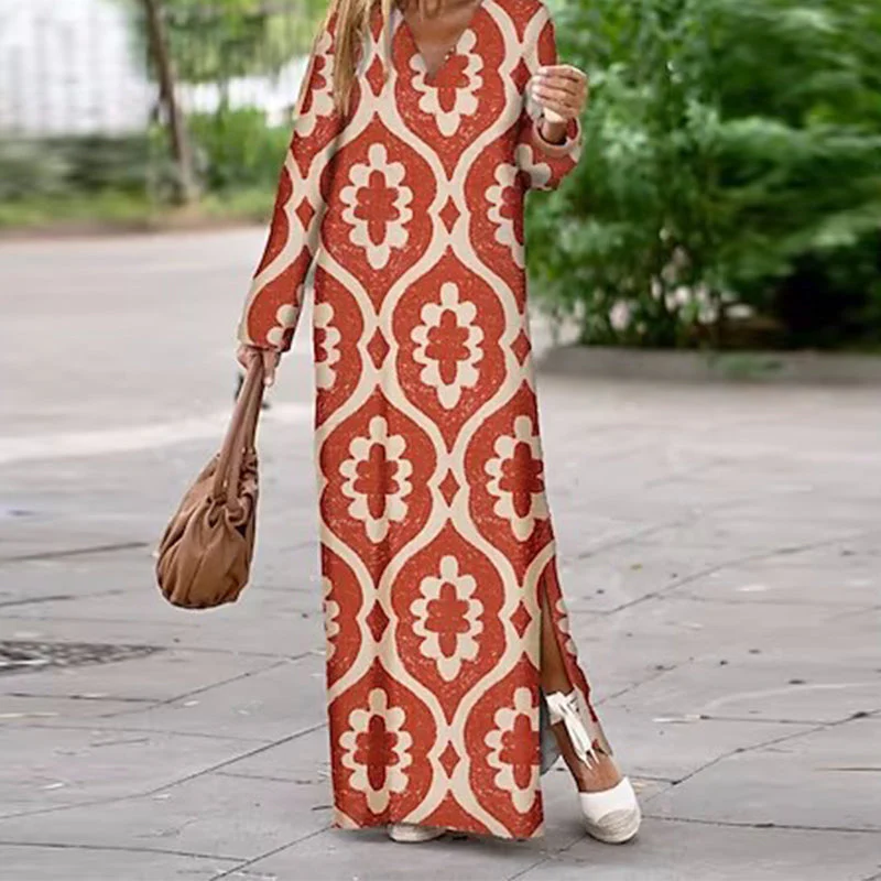Solveig- Boho Kleid mit Langen Ärmeln und V Ausschnitt - Image 7