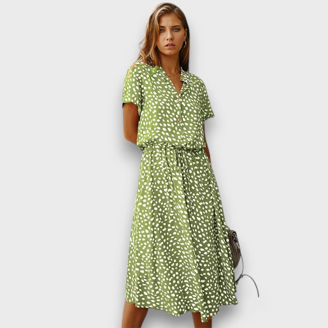 Solvinea – Geknöpftes Midikleid mit Vintage-Print - Image 2