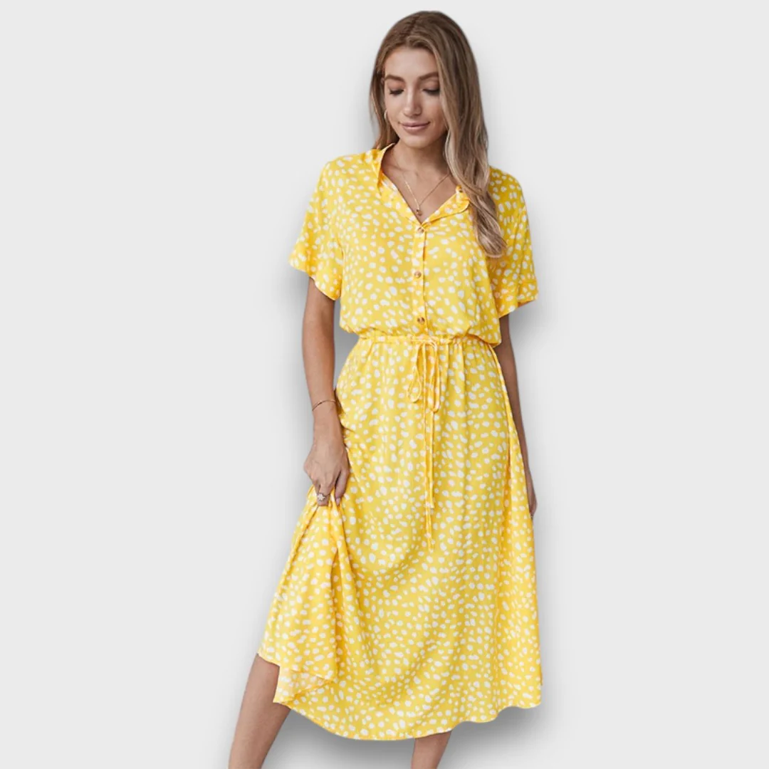 Solvinea – Geknöpftes Midikleid mit Vintage-Print - Image 3