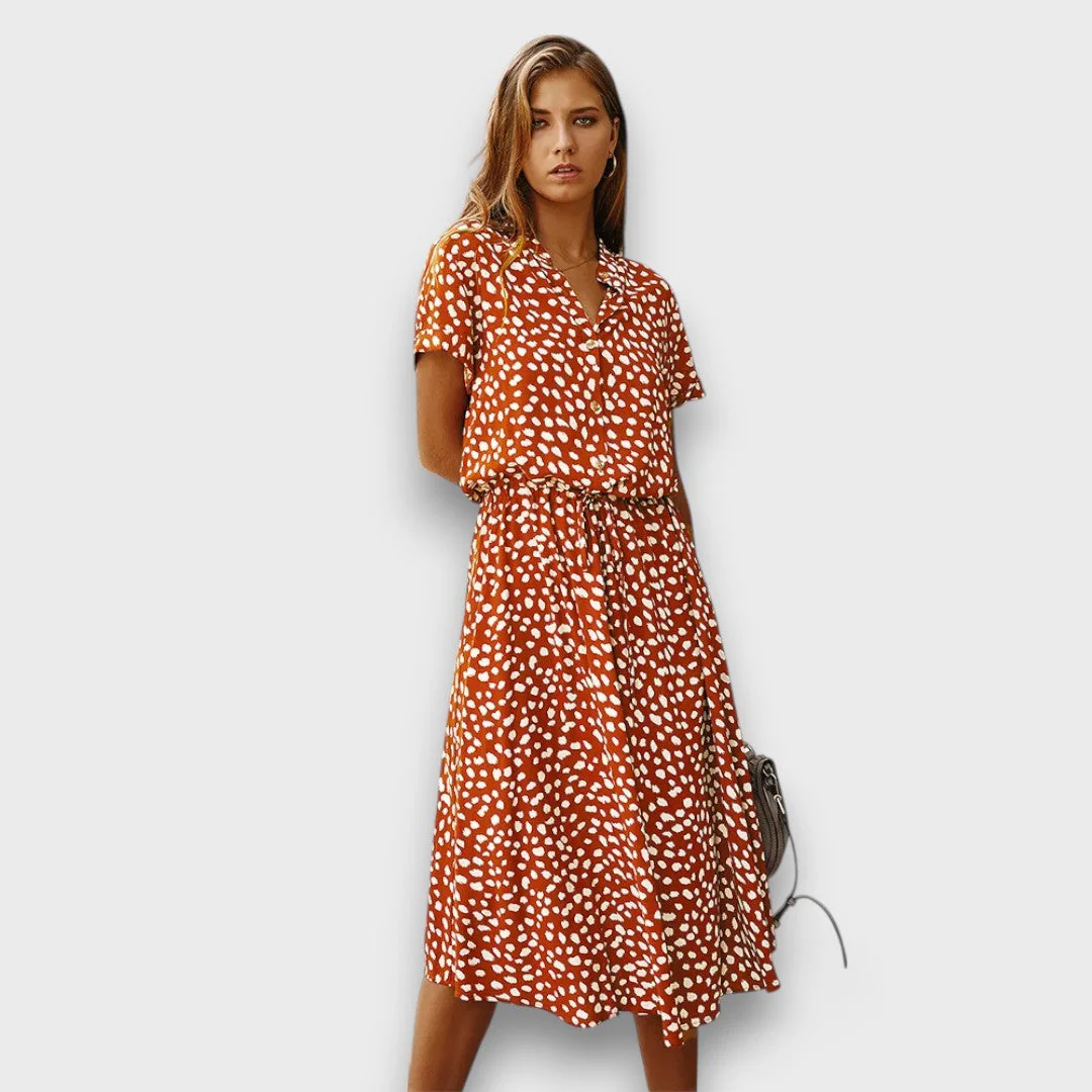 Solvinea – Geknöpftes Midikleid mit Vintage-Print - Image 5