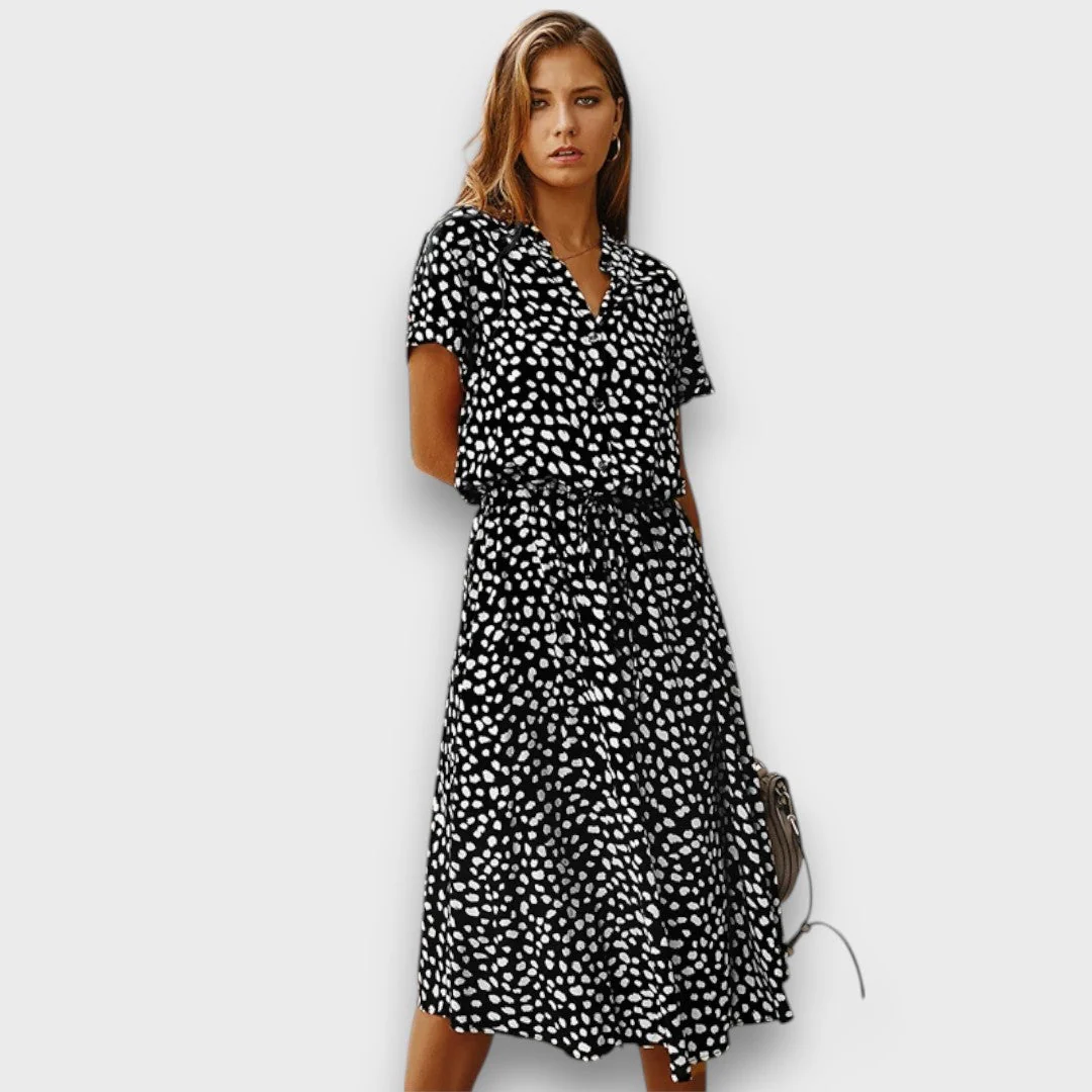 Solvinea – Geknöpftes Midikleid mit Vintage-Print - Image 6