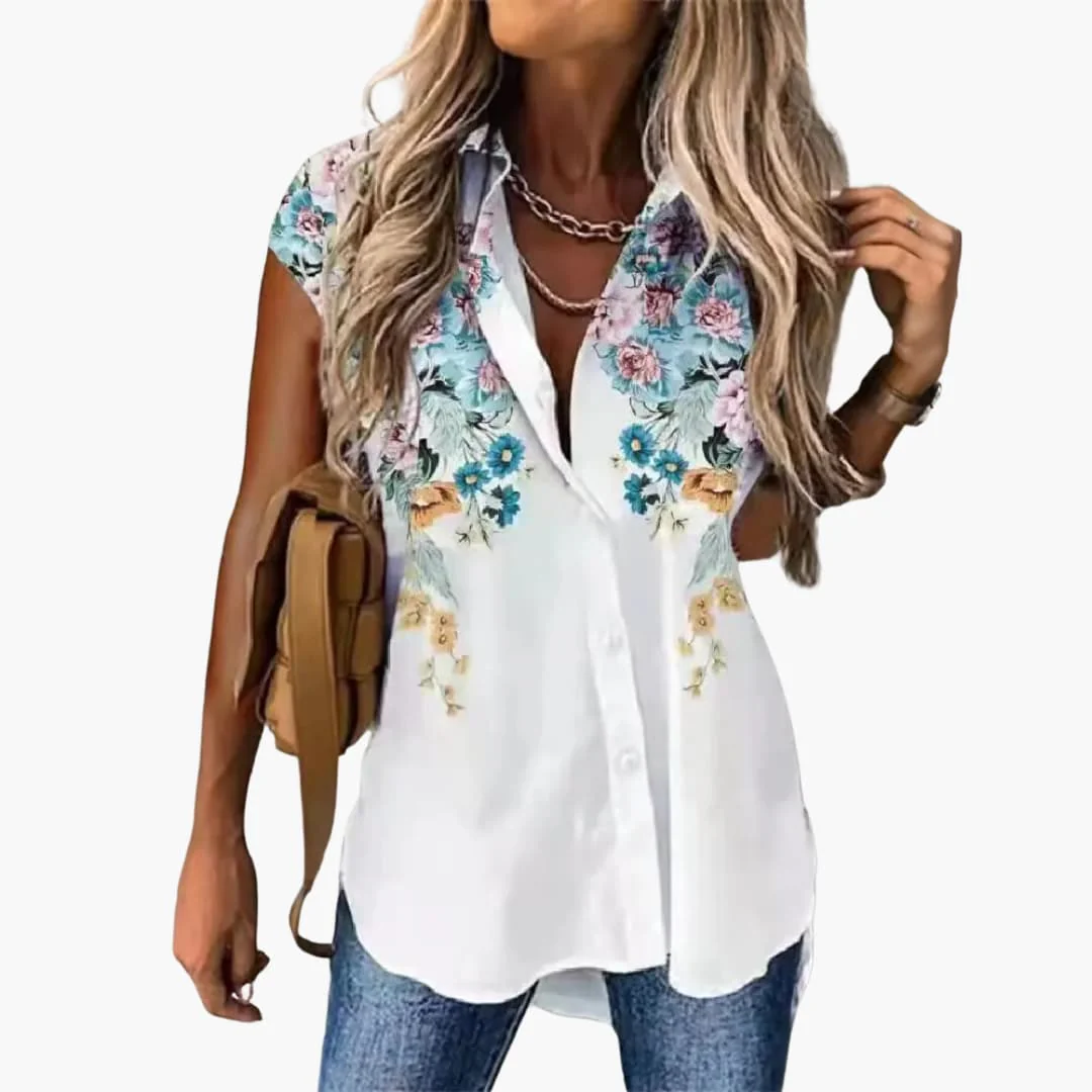 Sommer Top für Damen mit - Schmetterlingsdruck Leicht - Image 2