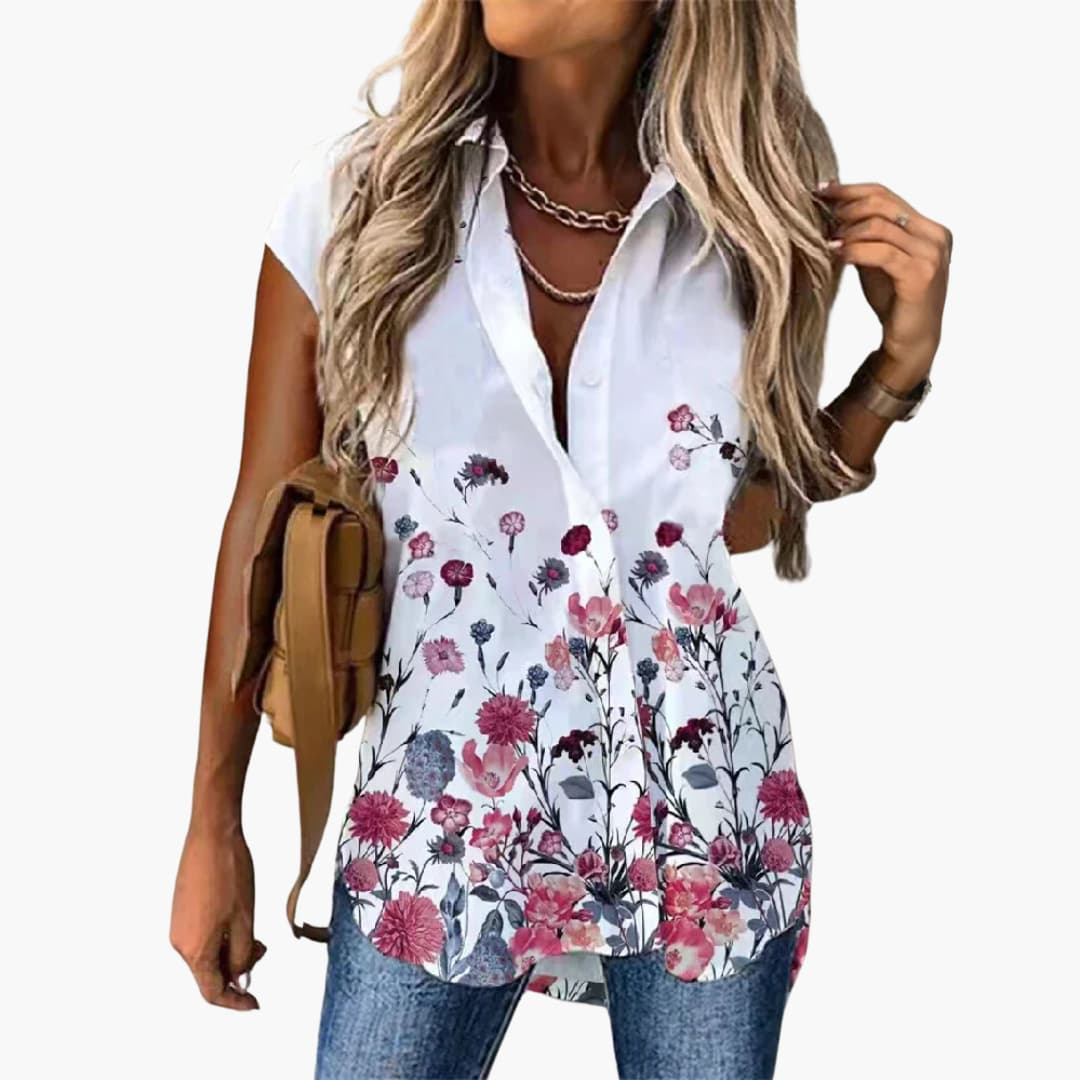Sommer Top für Damen mit - Schmetterlingsdruck Leicht - Image 3