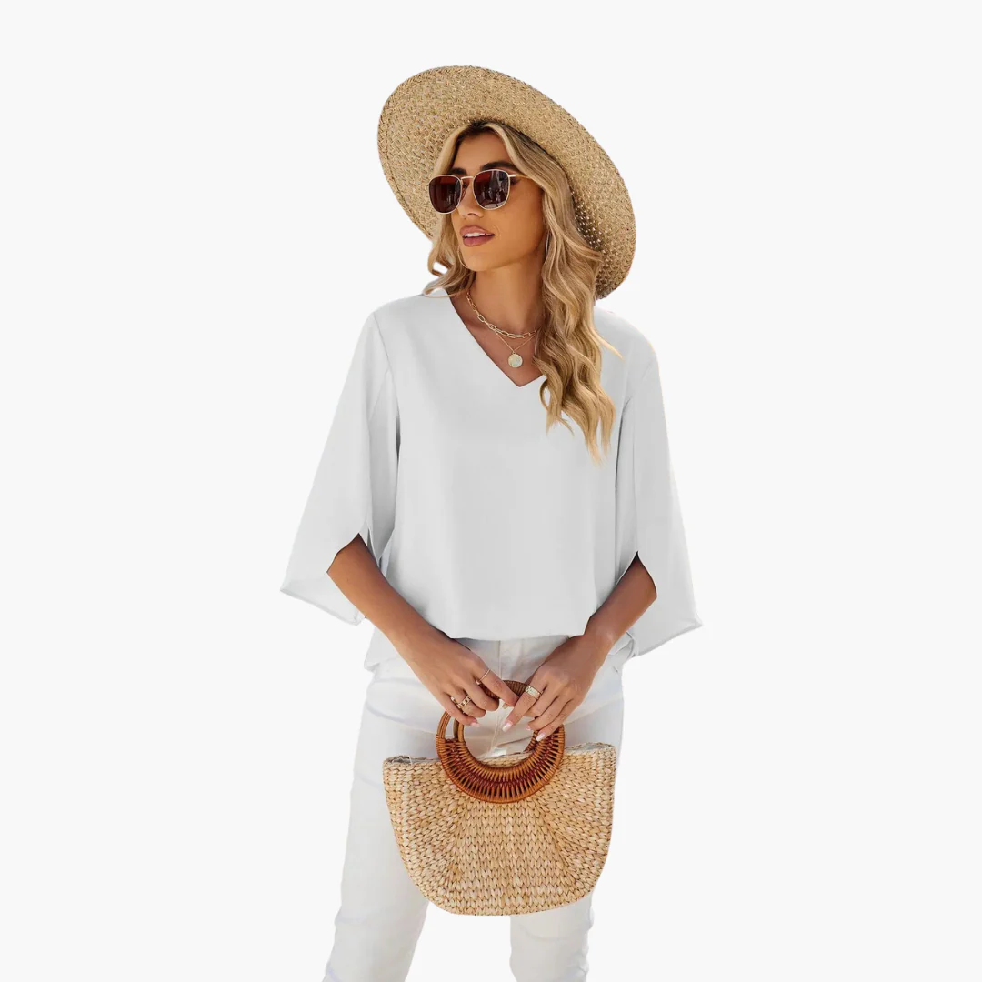 Sommerbluse mit V-Ausschnitt für Damen – Leicht & Elegant - Image 3