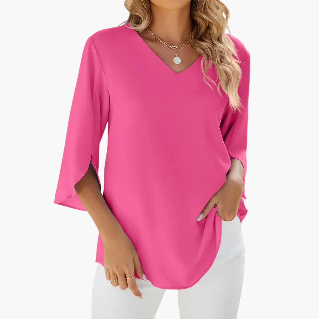 Sommerbluse mit V-Ausschnitt für Damen – Leicht & Elegant - Image 4