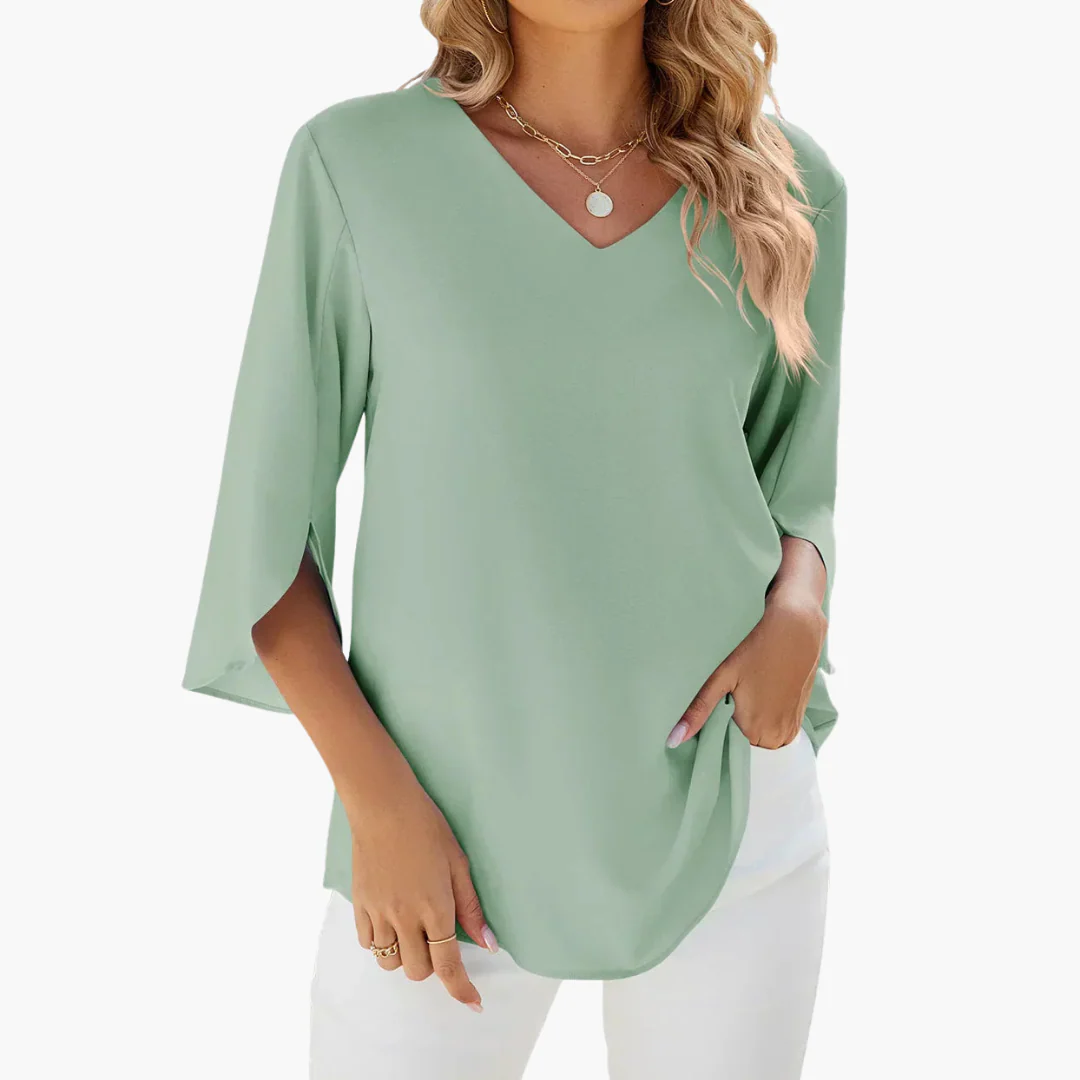 Sommerbluse mit V-Ausschnitt für Damen – Leicht & Elegant - Image 5