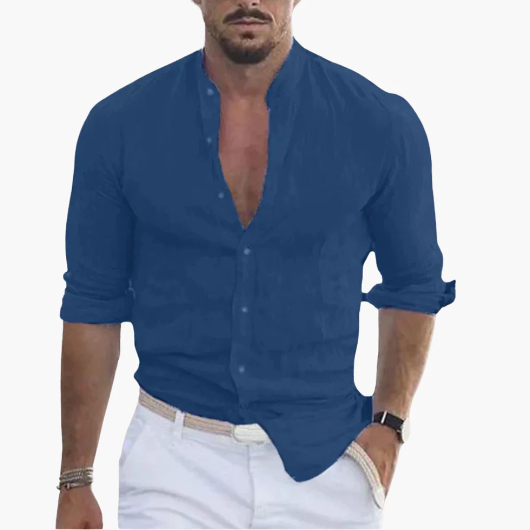 Sommerhemd für Herren - Leicht, Luftig & Stehkragen Casual - Image 2
