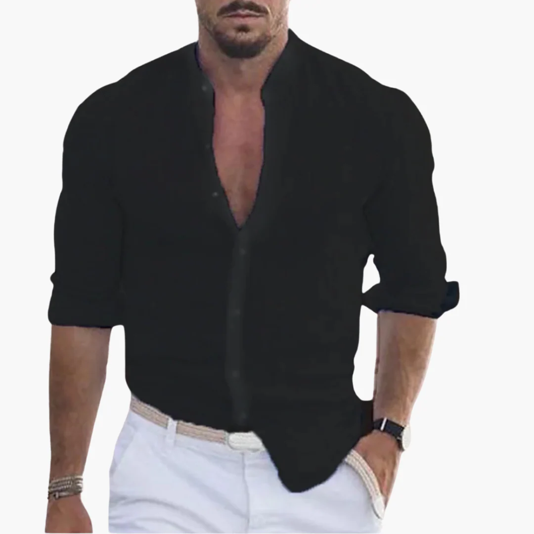 Sommerhemd für Herren - Leicht, Luftig & Stehkragen Casual - Image 5