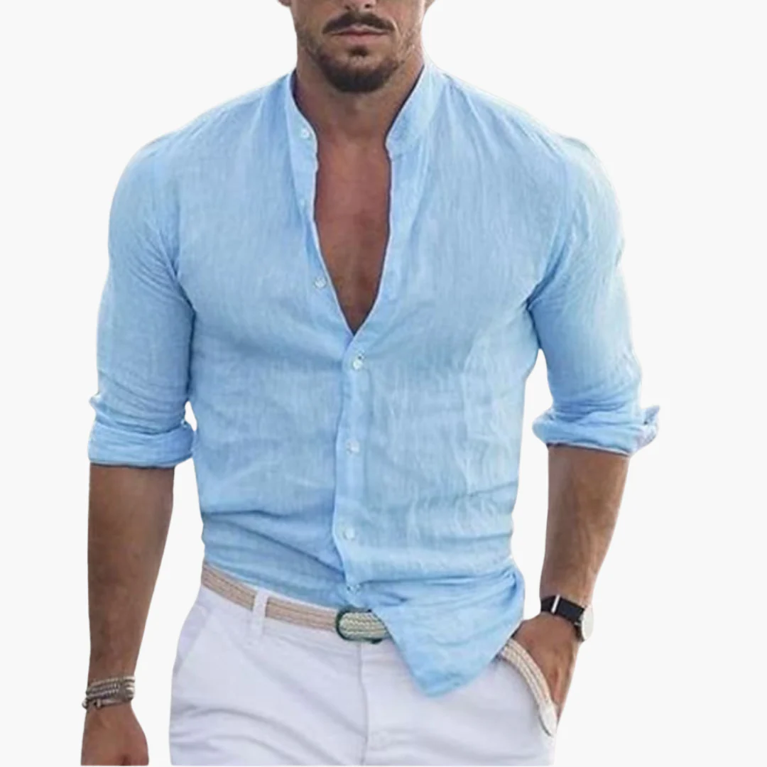 Sommerhemd für Herren - Leicht, Luftig & Stehkragen Casual - Image 6