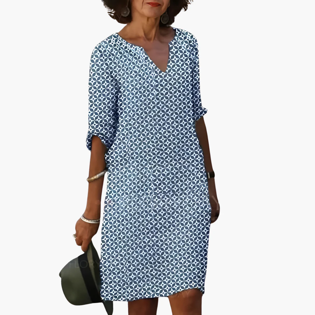 Sommerkleid für Damen - Leicht, mit V-Ausschnitt & Ärmeln - Image 2