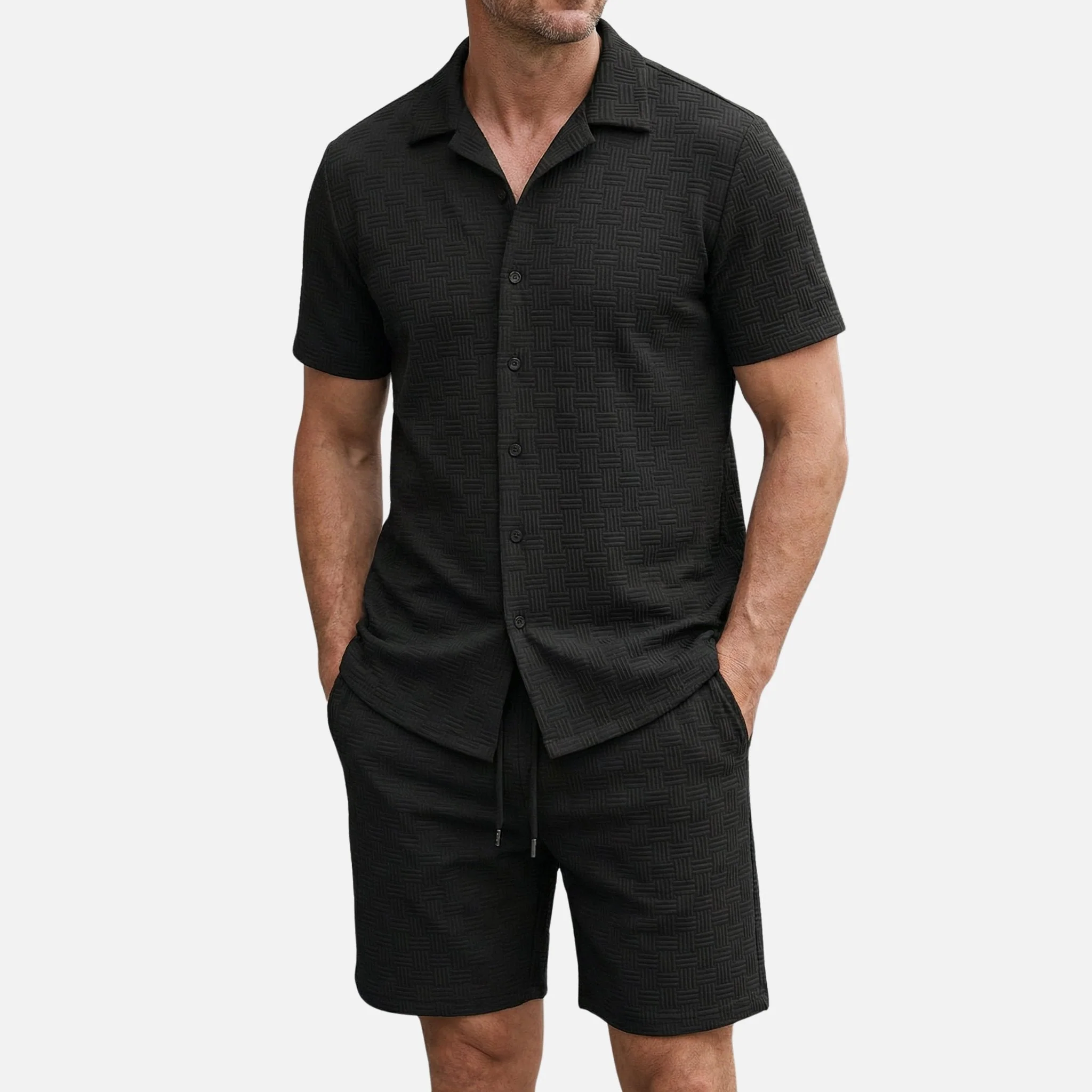 Lars | Herren Sommerlicher Baumwoll-Zweiteiler Gemustert Slim Fit – Baumwoll Set - Image 2