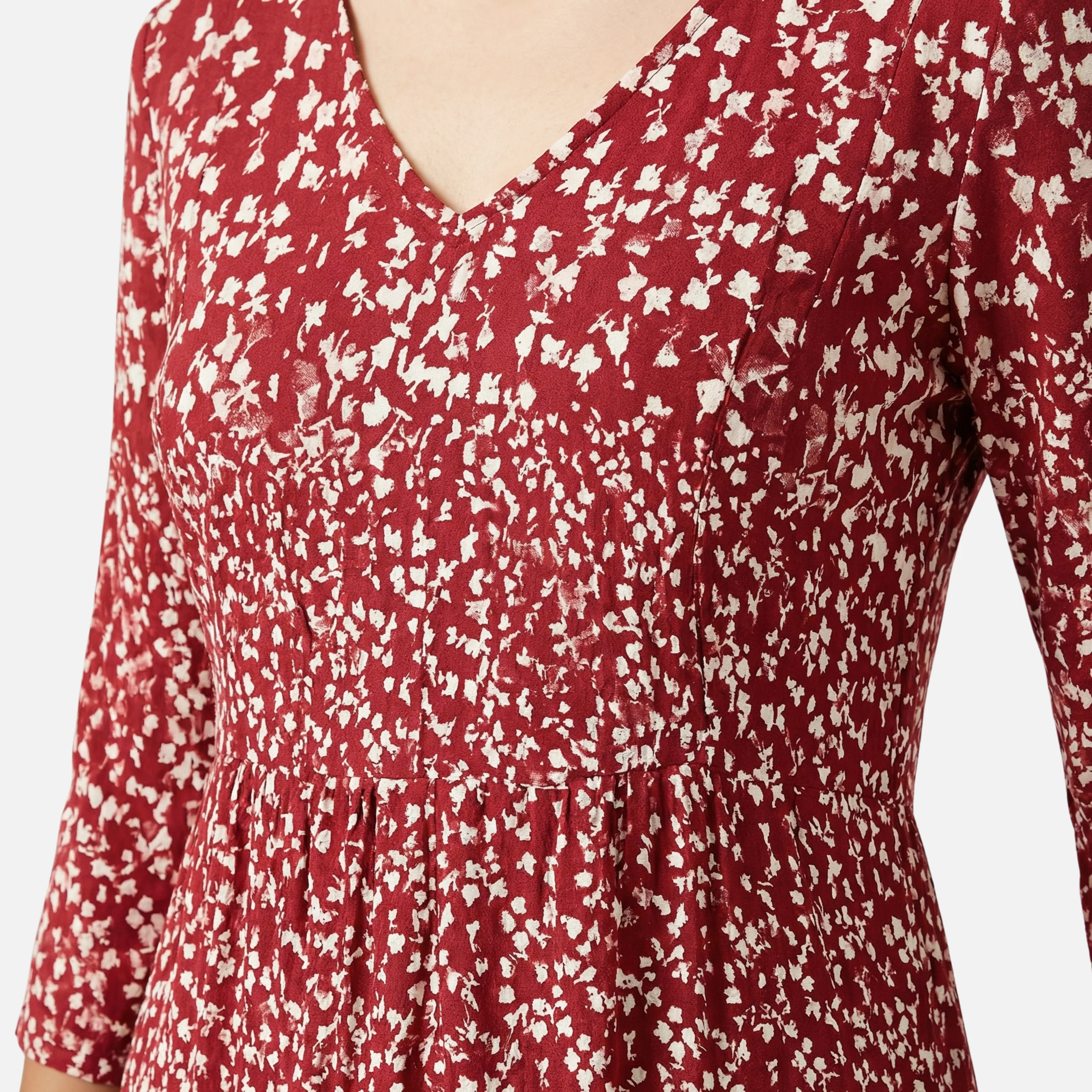 Anika | Damen Sommerliches Midi Kleid Floral V-Ausschnitt – Florales Midi Sommer - Image 4